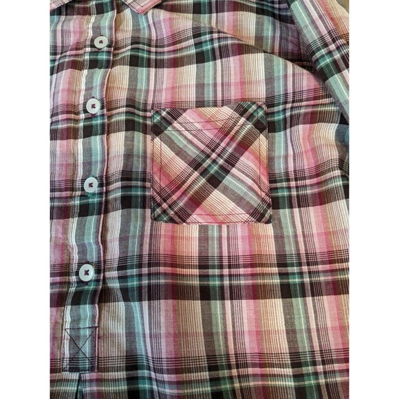 PrAna Gina Bora Bay Plaid Long Sleeve Top Organic Cotton- Size Large - Picture 5 of 7